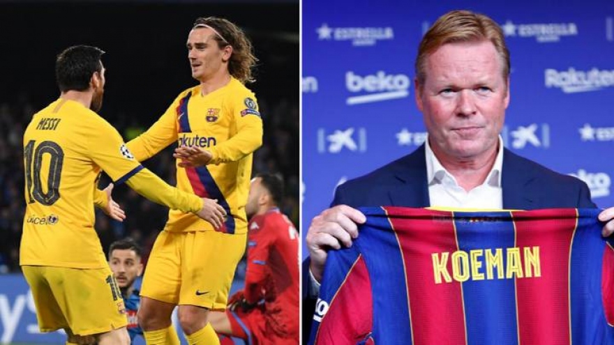 Barca sẽ xây dựng lối chơi xoay quanh Griezmann, dù Messi ở lại hay ra đi